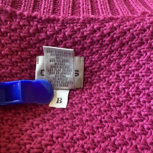 Chico's Open Front Wool Blend Cardigan Sweater Women's 1 Medium Pink 1/2‎ Sleeve - Picture 7 of 7